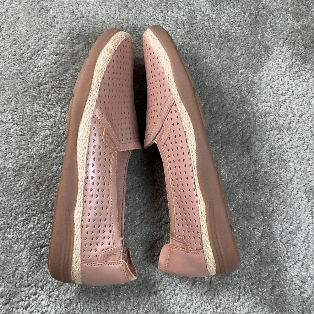 Clarks Collection Elaina Ruby  Womens 9.5 Pink‎  Perforated Espadrille Flats